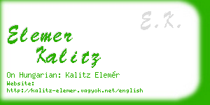 elemer kalitz business card